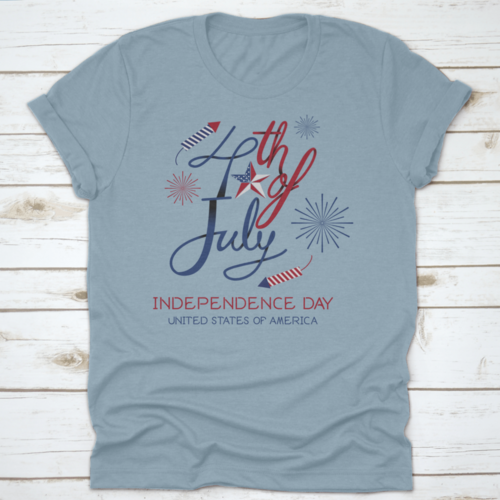 4Th Of July Independence Day Lettering Design United States Of America